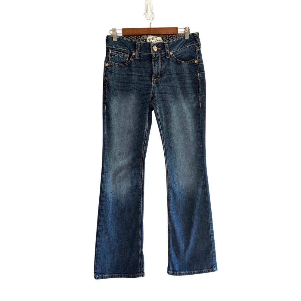 Ariat REAL Perfect Rise Boot Cut Jeans 29R Stretch Denim Western Thick Stitch